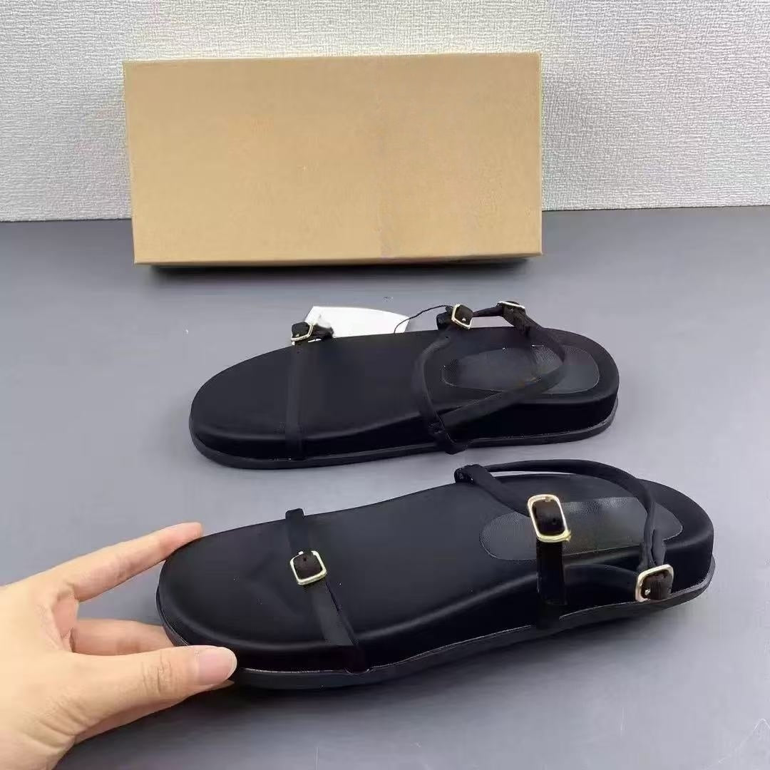 Women's new fashion Joker satin fabric with front neckline flat slippers sandals.