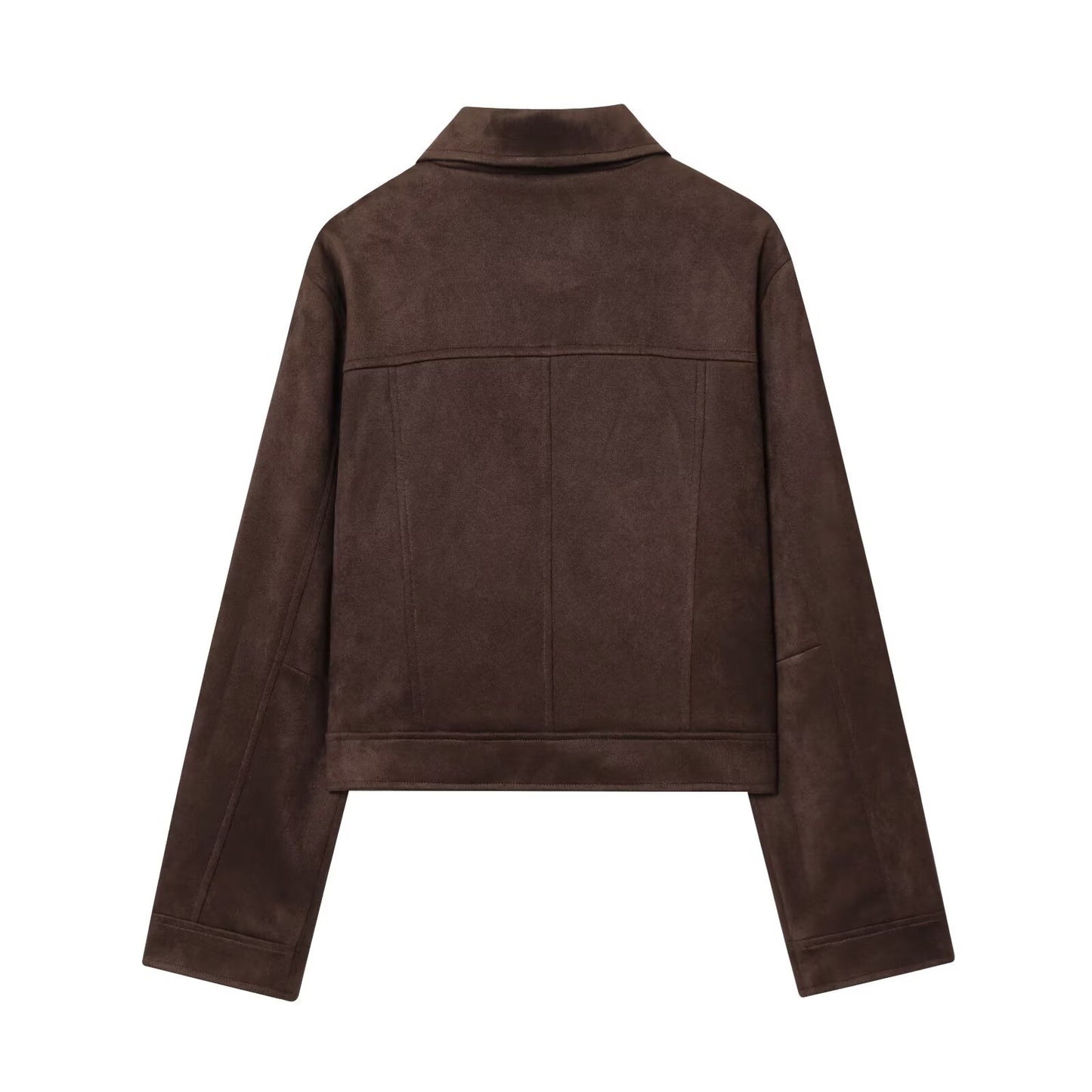 Women's new fashion short suede Leather zipper jacket Coat