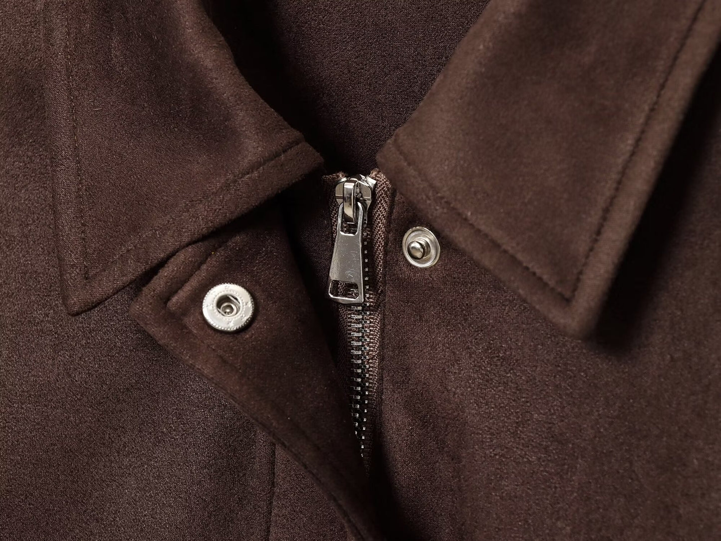 Women's new fashion short suede Leather zipper jacket Coat