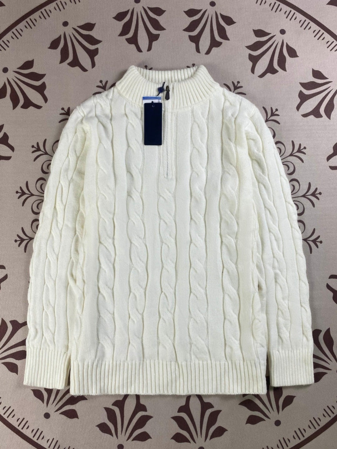 Men's and women's Joker Embroidery Knitting Half Zipper Design Sweater Knitwear