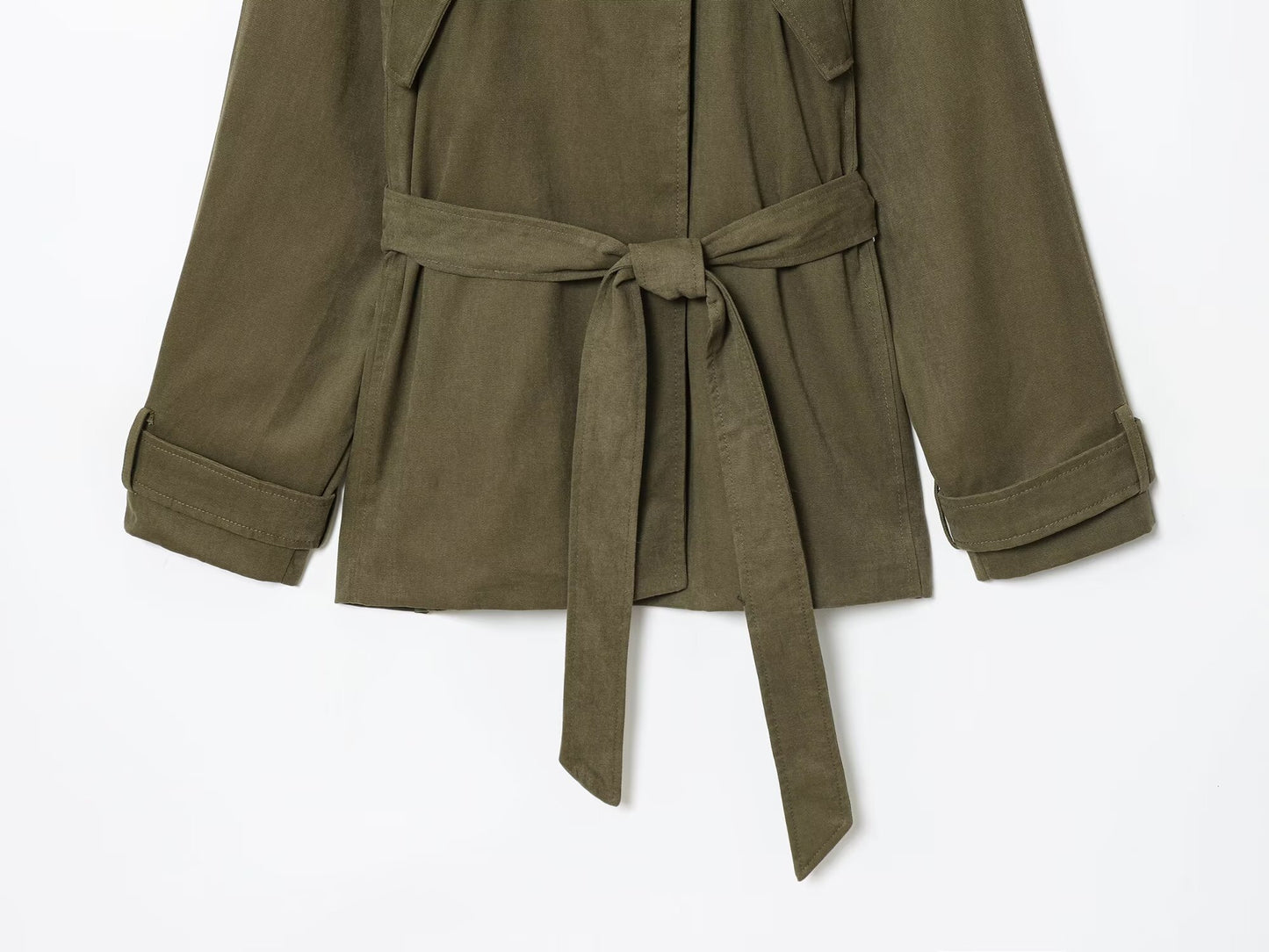 Women's new fashion with Belt loose cotton windbreaker Coat