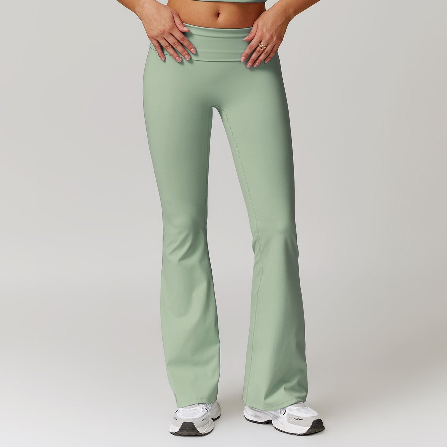 Women's New High-waist Hip Yoga Pants Casual Tight-fitting Wide-leg Flared Pants Sports Fitness Pants.