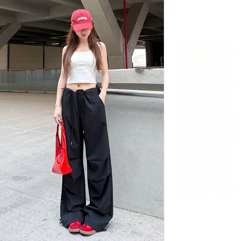 Women's New Quick-drying Overalls Thin High Waist Wide Leg Parachute Pants Slim Sweatpants