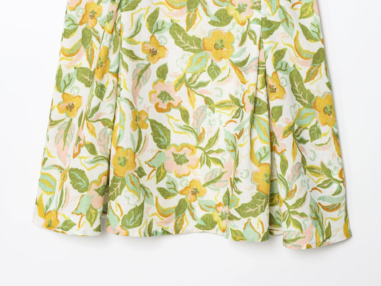 Women's Summer Fashion Printed Linen Blended Mini Dress