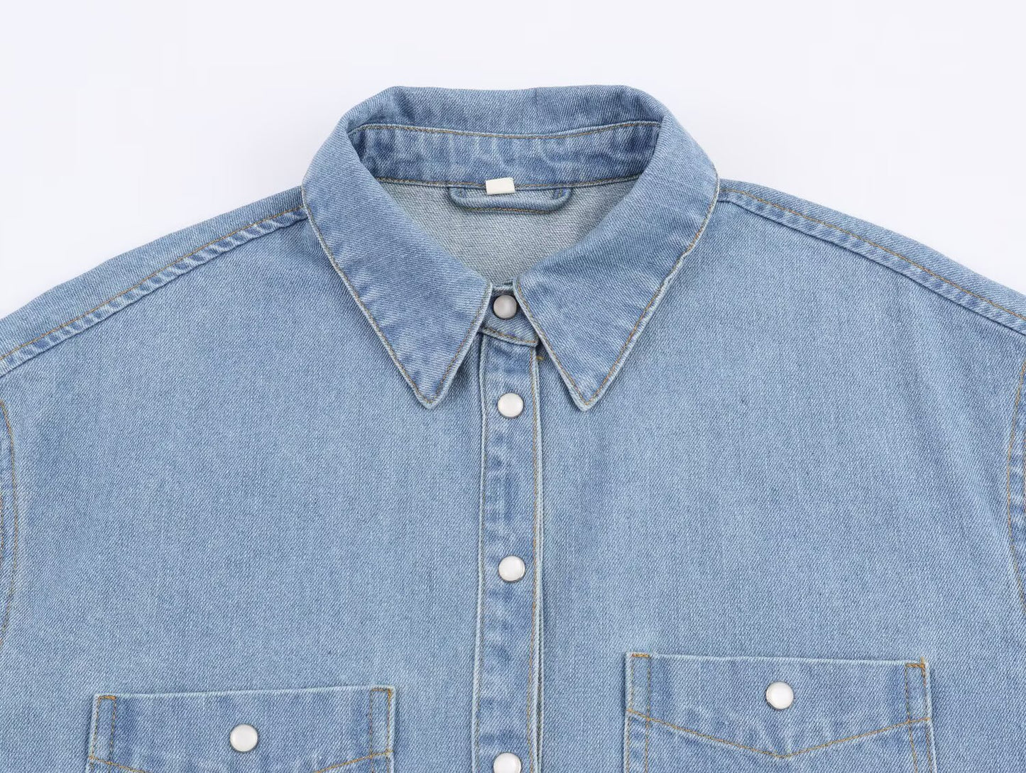 Women's new fashion loose single breasted long sleeved denim shirt