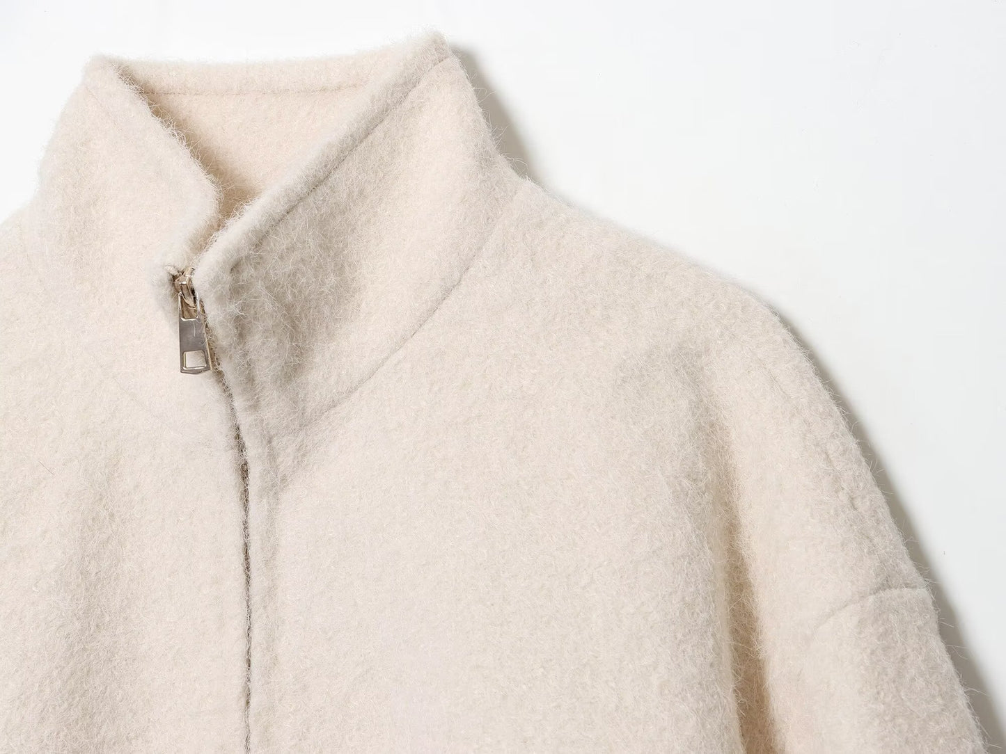 Women's new fashion short stand collar fur Woolen jacket Coat