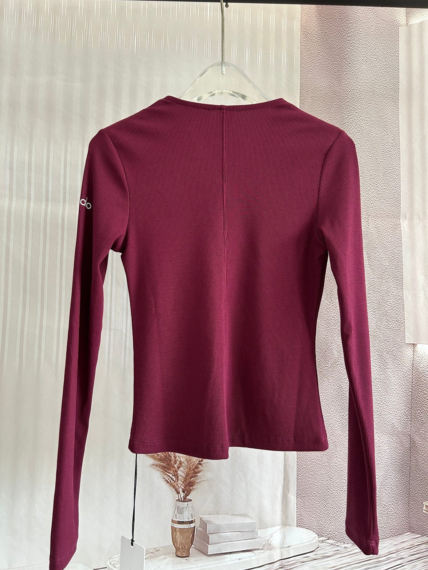 Women's New Casual Joker Slim V-neck Zipper Sports Fitness Long Sleeve Bottoming Shirt