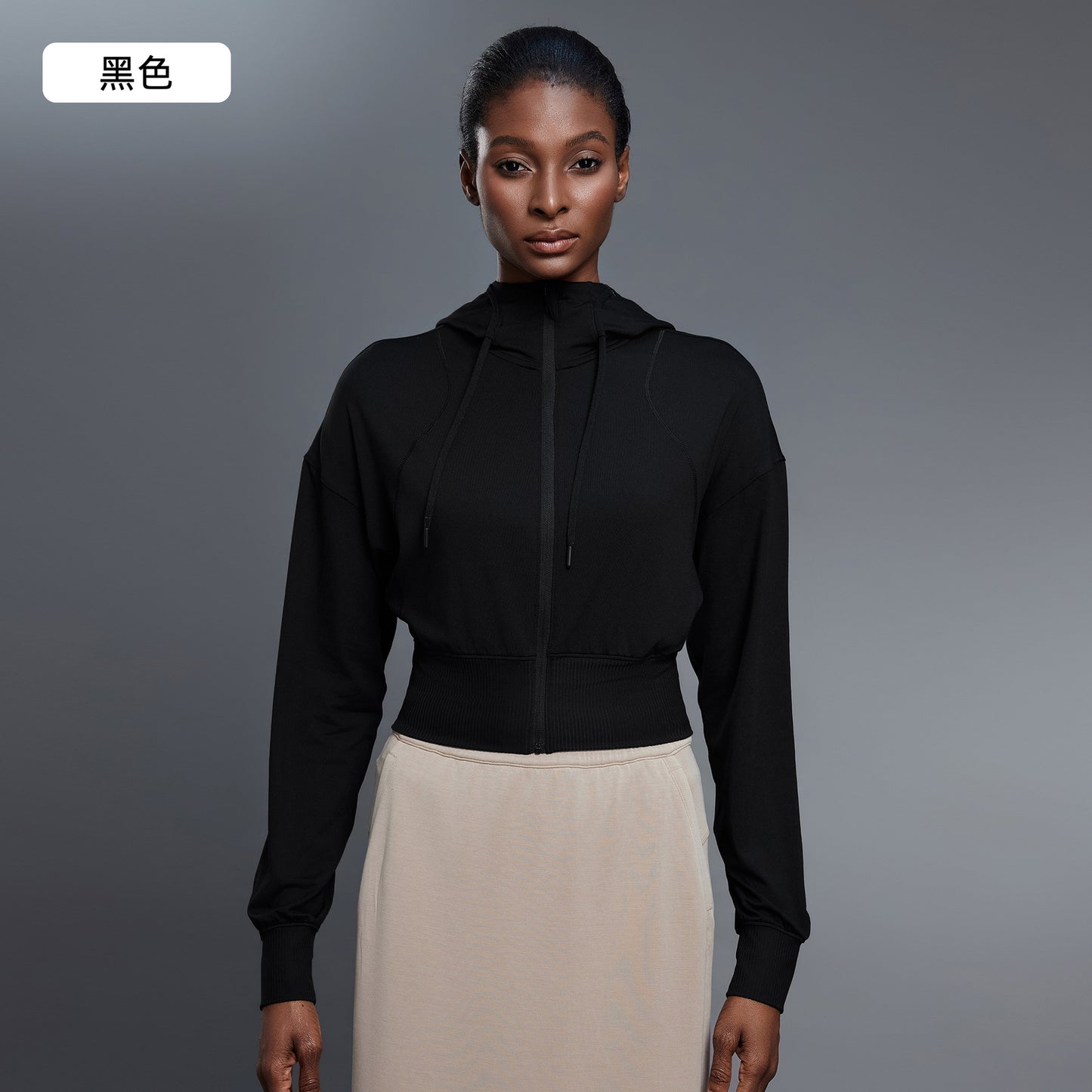 LU women's new Joker hooded sports coat short waist long sleeve yoga fitness suit