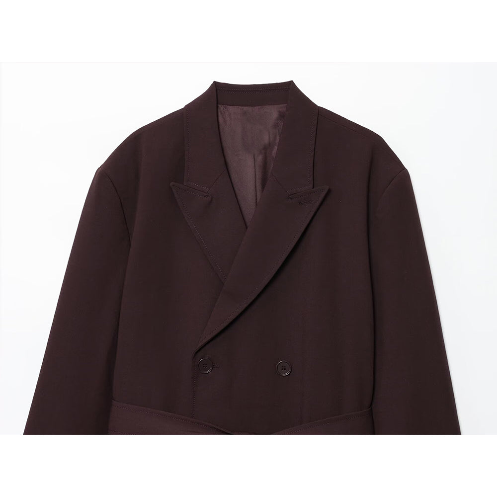 Women's new fashion with Belt Lapel double breasted suit jacket+Pants suit