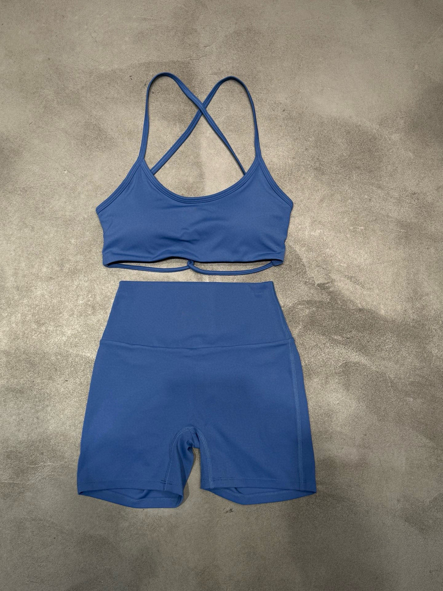 Women's New Yoga Suit Sports Fitness Cross Belt Design Vest Shorts Suit