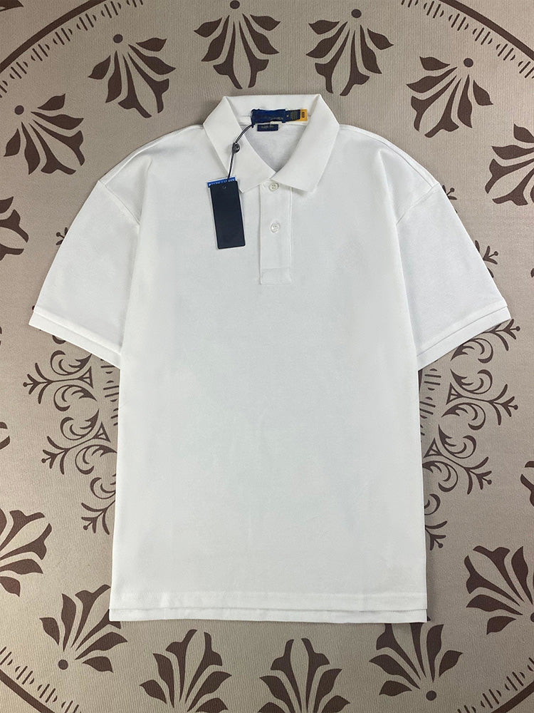 Men's and women's new Joker Couple style cotton beaded fabric embroidered POLO shirt