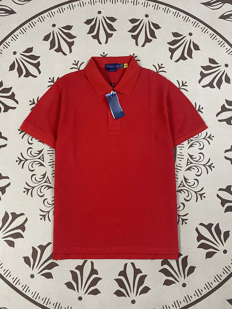 Men's and women's new Joker Couple style cotton beaded fabric embroidered POLO shirt