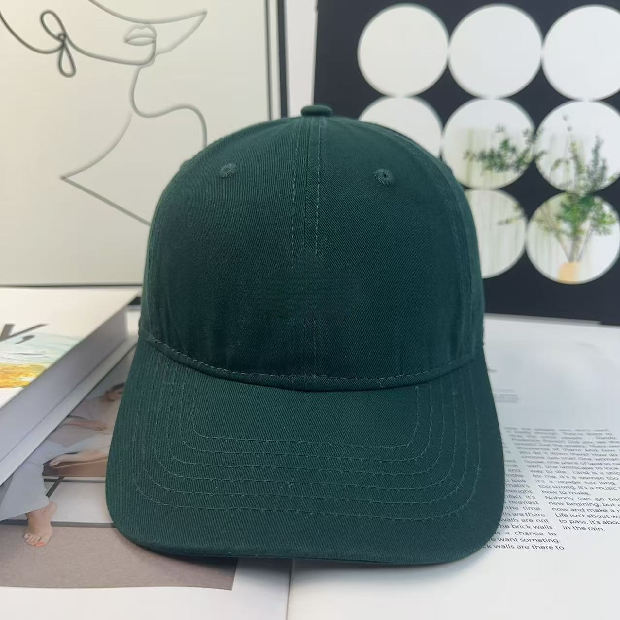 Men's and Women's Casual Joker Three-dimensional Letters Baseball Cap Big Head Wai Outdoor Cap.