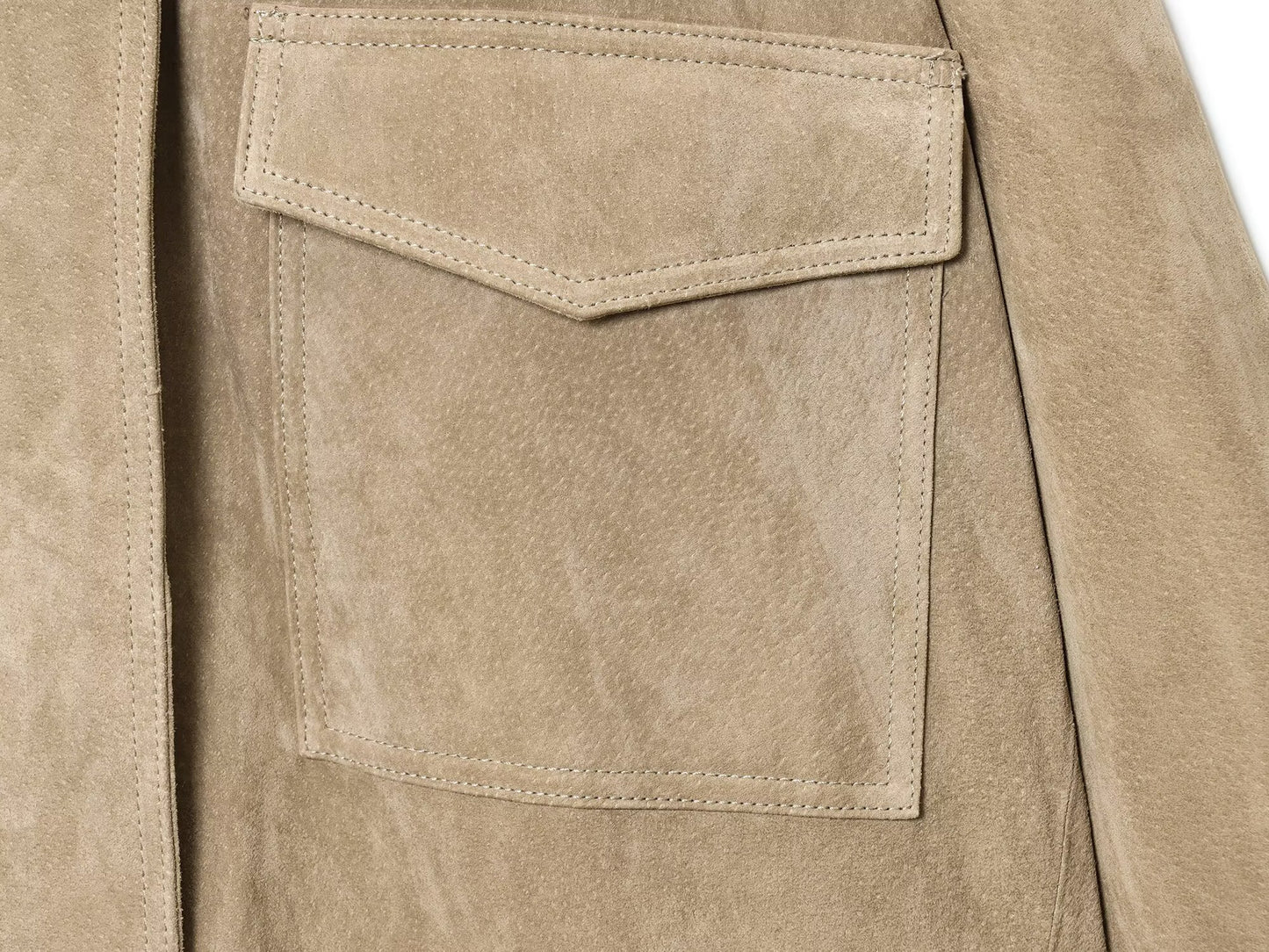 Women's new fashion loose stand collar suede textured leather jacket