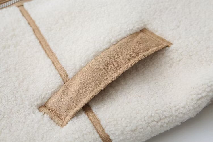 Women's winter new loose Lapel double-sided fleece Coat