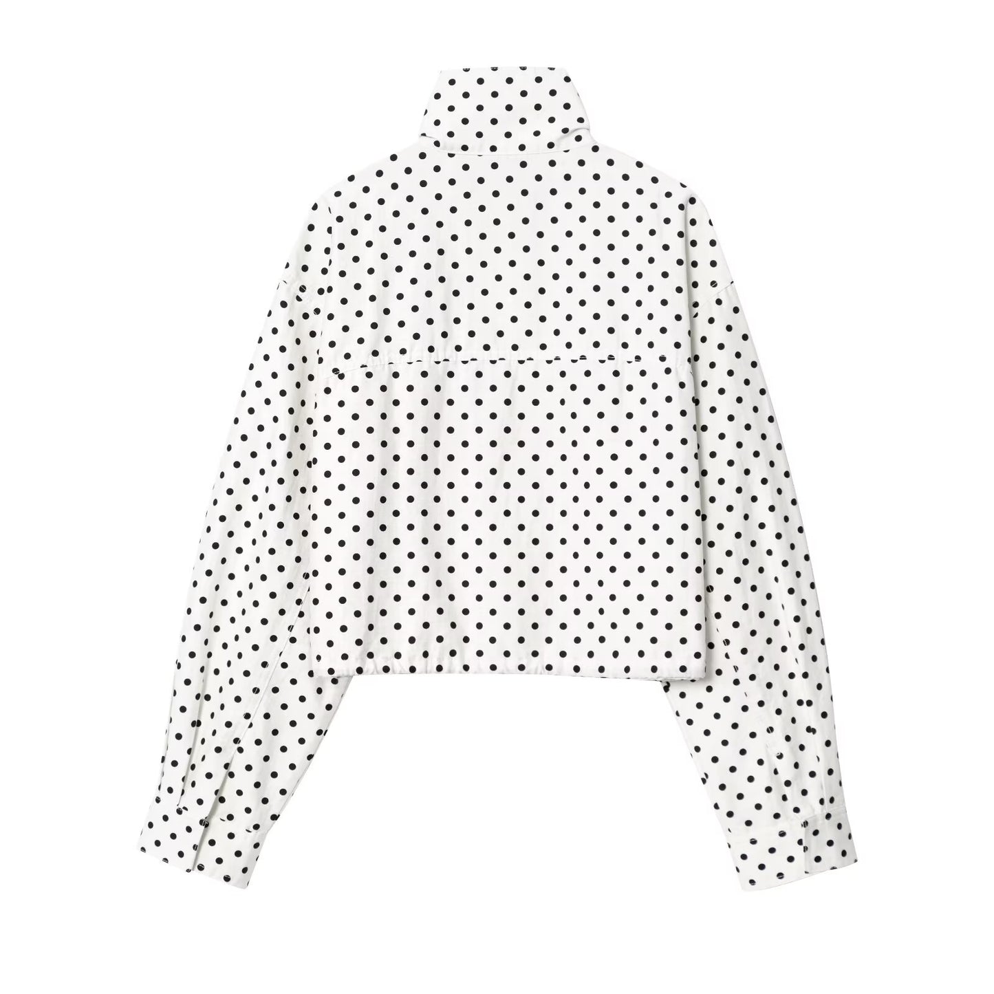 Women's new fashion short stand collar polka dot Bubble gauze Coat + Shorts suit