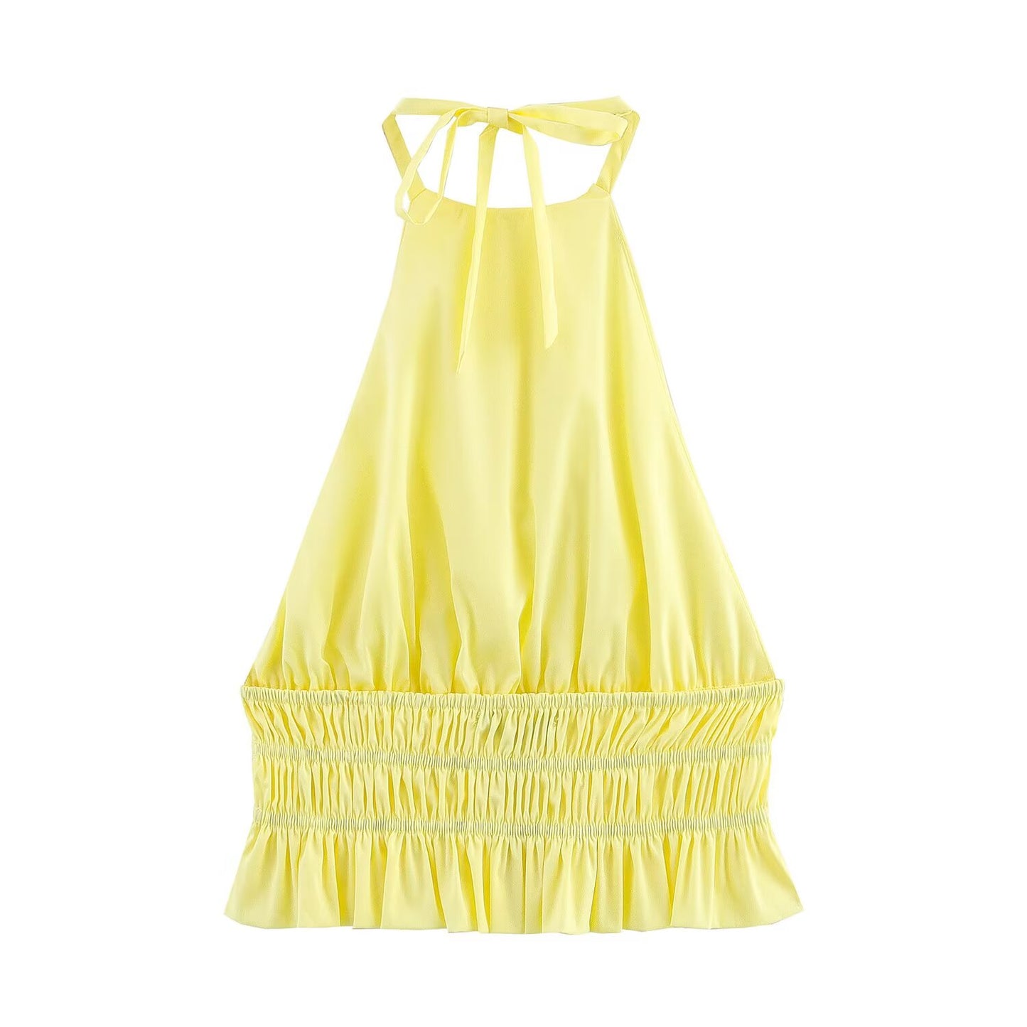 Women's new fashion sleeveless backless short hanging neck top