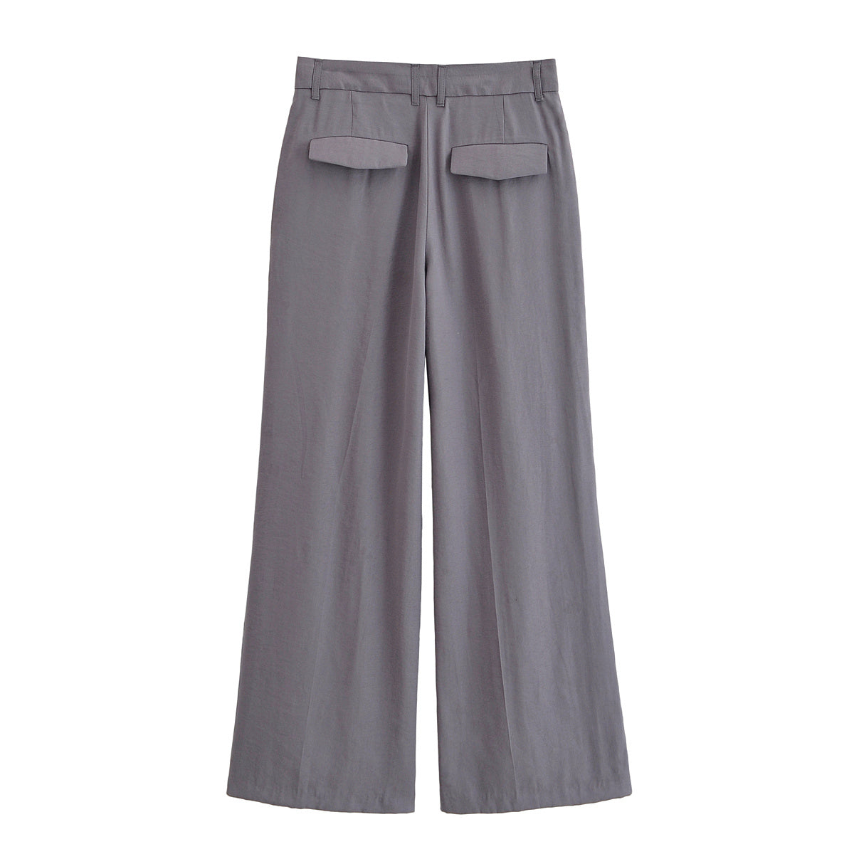 Women's new fashion loose double pleated high waisted wide leg pants