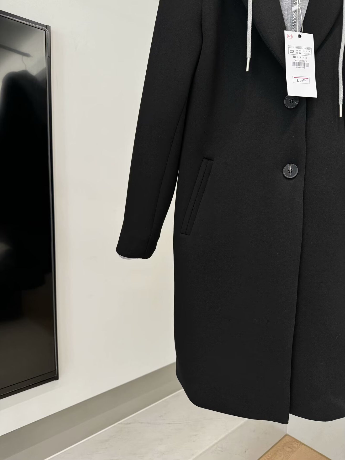 Women's loose long style detachable hooded patchwork coat