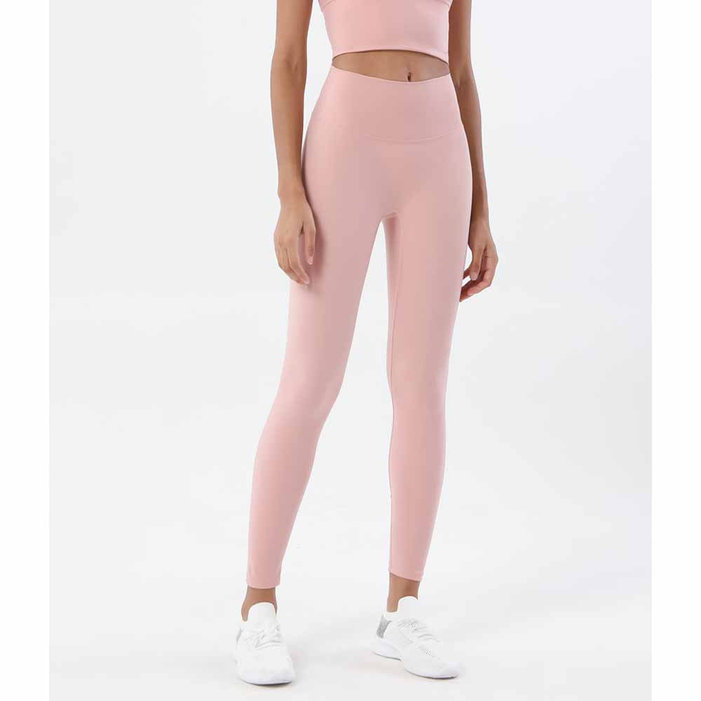 Women's New Joker-free Line Double-sided Sanding Nude Yoga Pants High Waist Peach Hip Fitness Pants