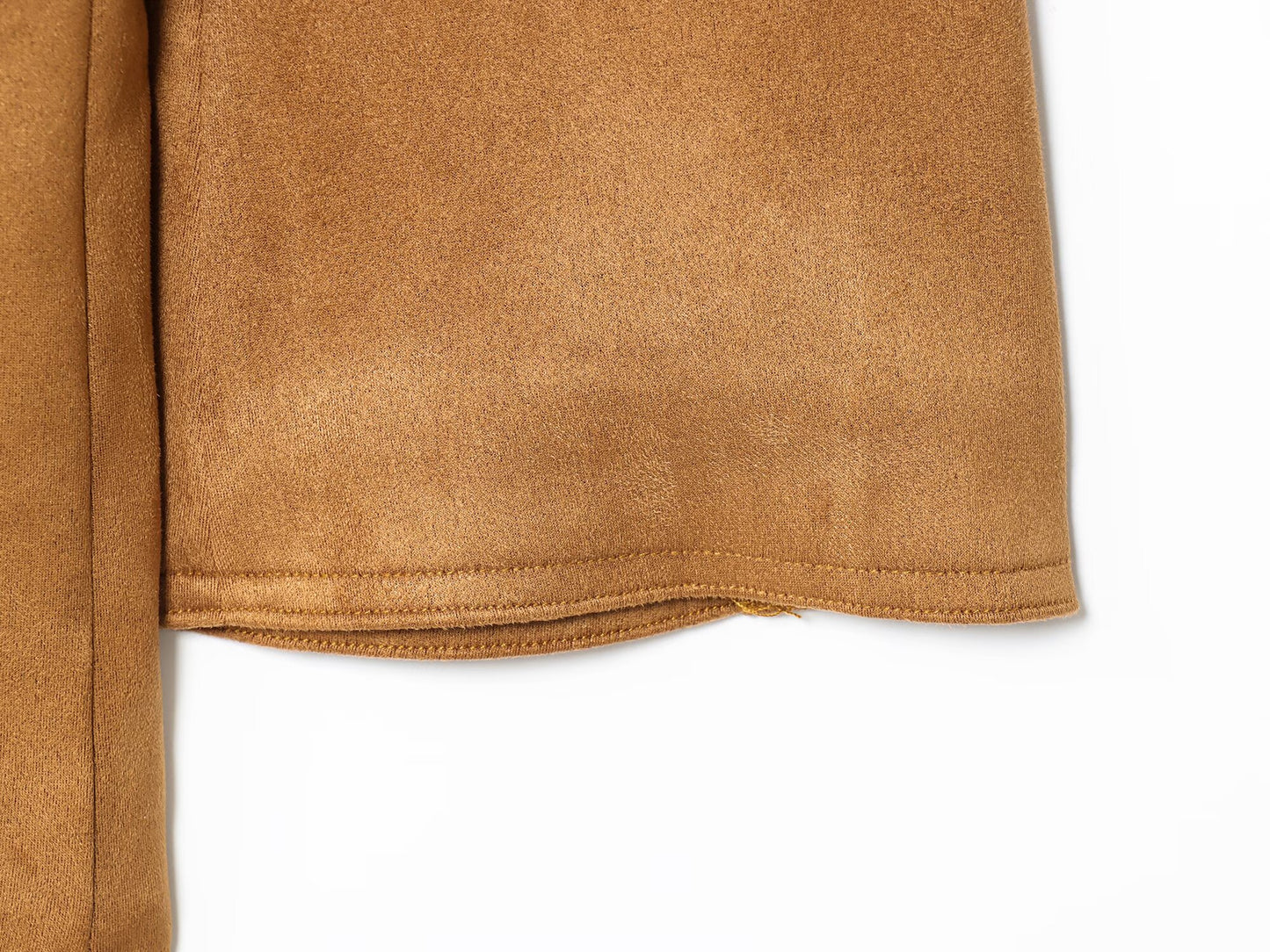 Women's 2025 new fashion with Belt loose suede suit jacket