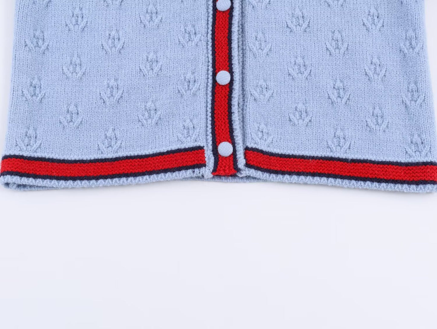 Women's embroidery decorative lace up knitted cardigan