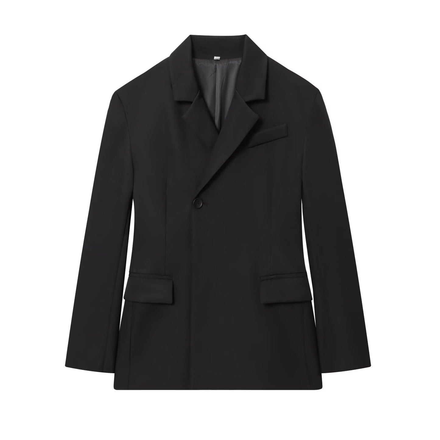Women's 2025 new fashion black slim buckle suit jacket