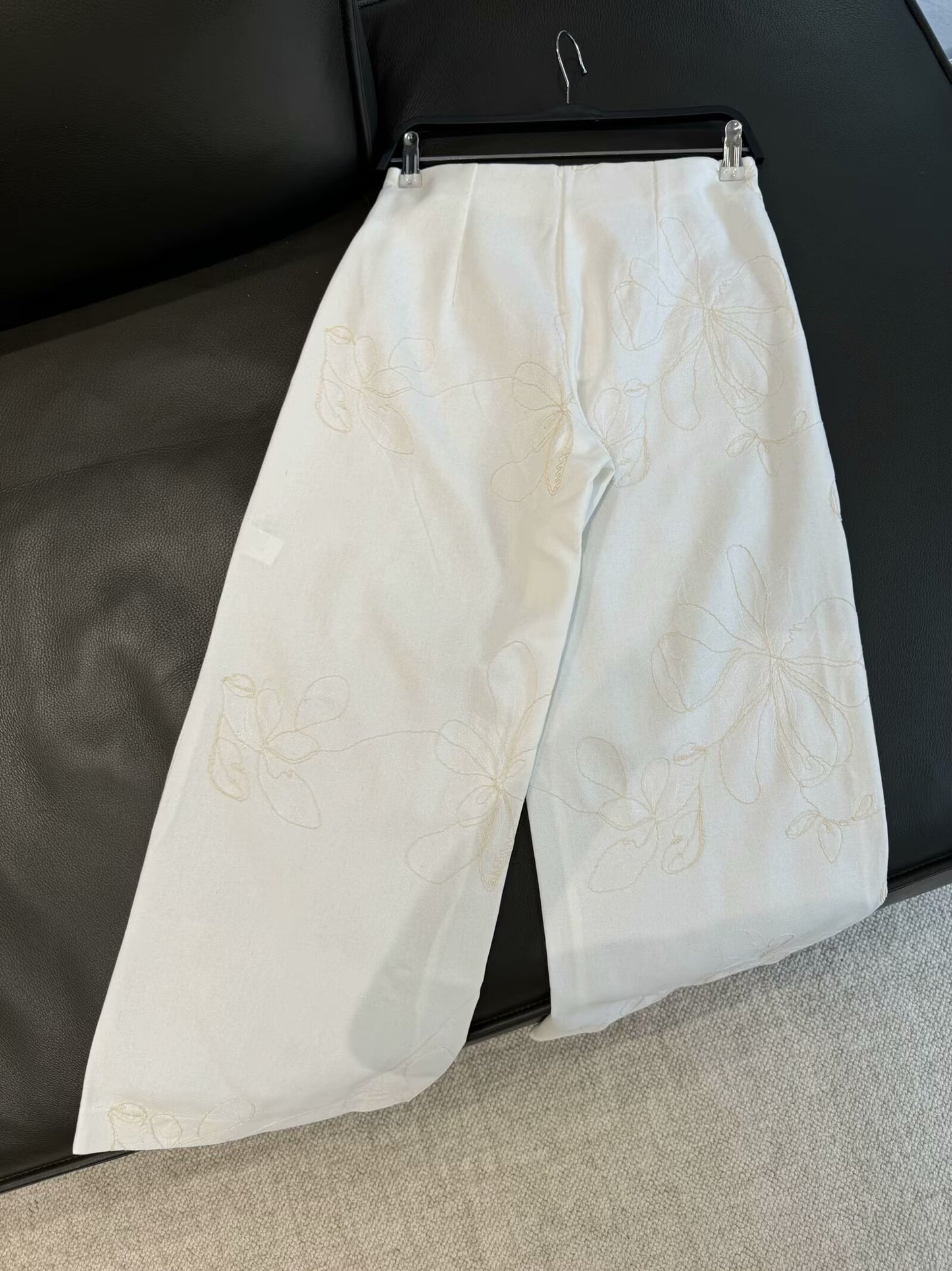 Women's New Fashion Linen Blended Flower Embroidered suspender Top