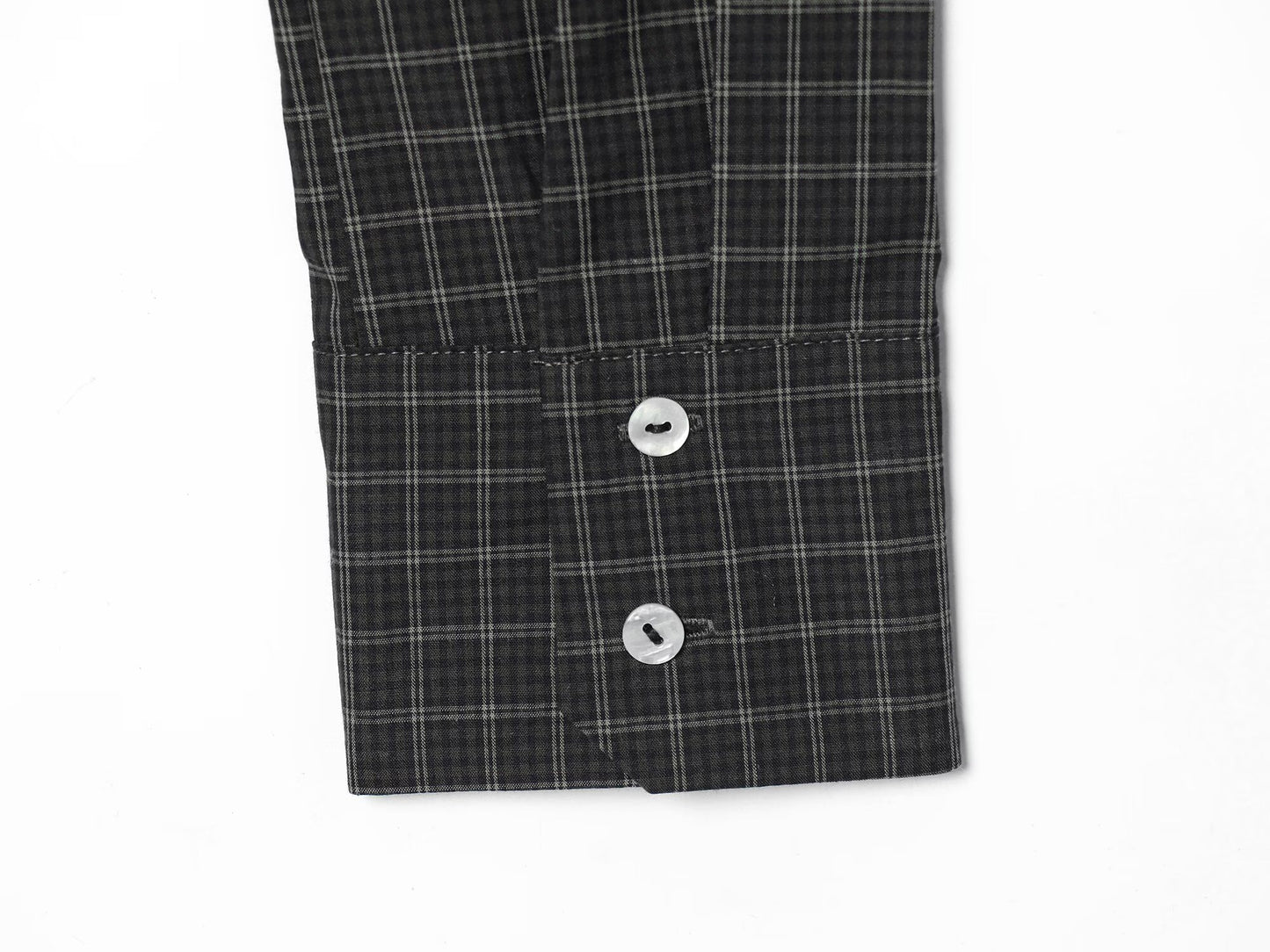 Women's pleated decorative slim plaid top