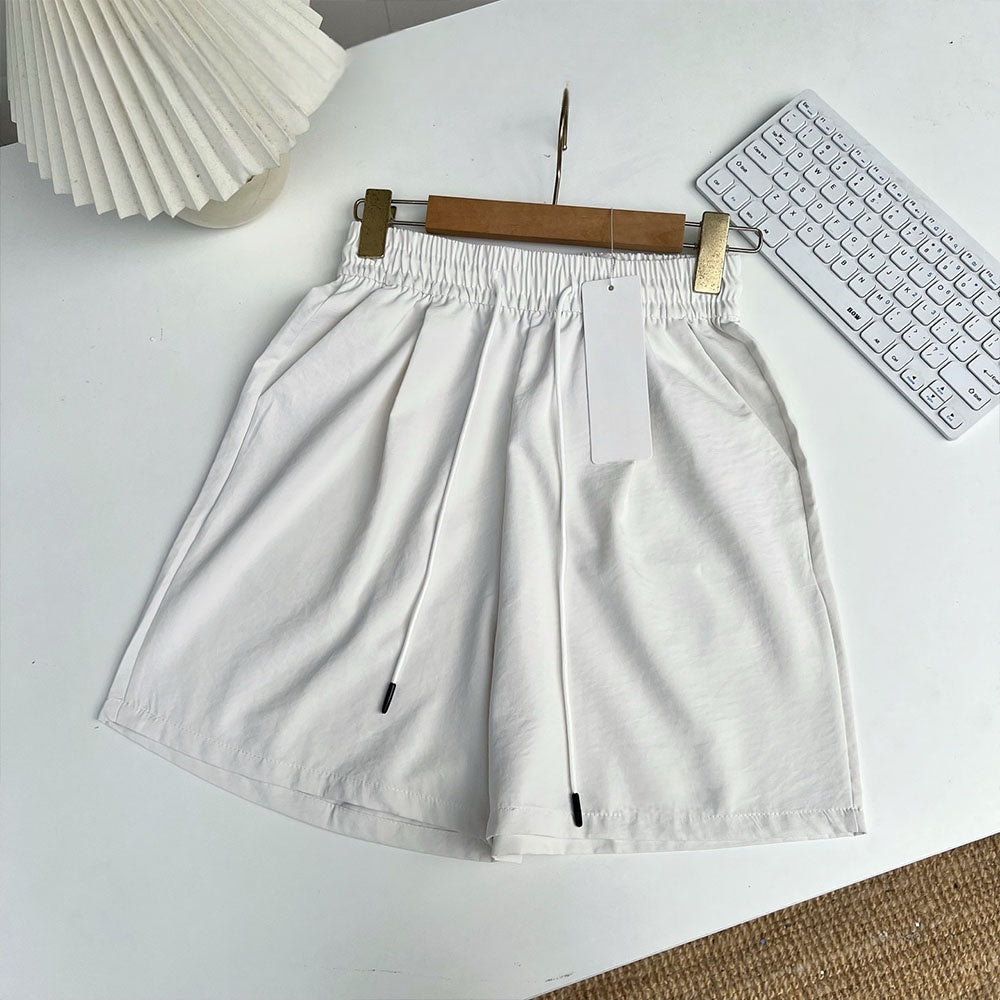Women's 2025 New Fashion Casual Joker Loose Version Elastic Waist Drawstring Design Shorts.