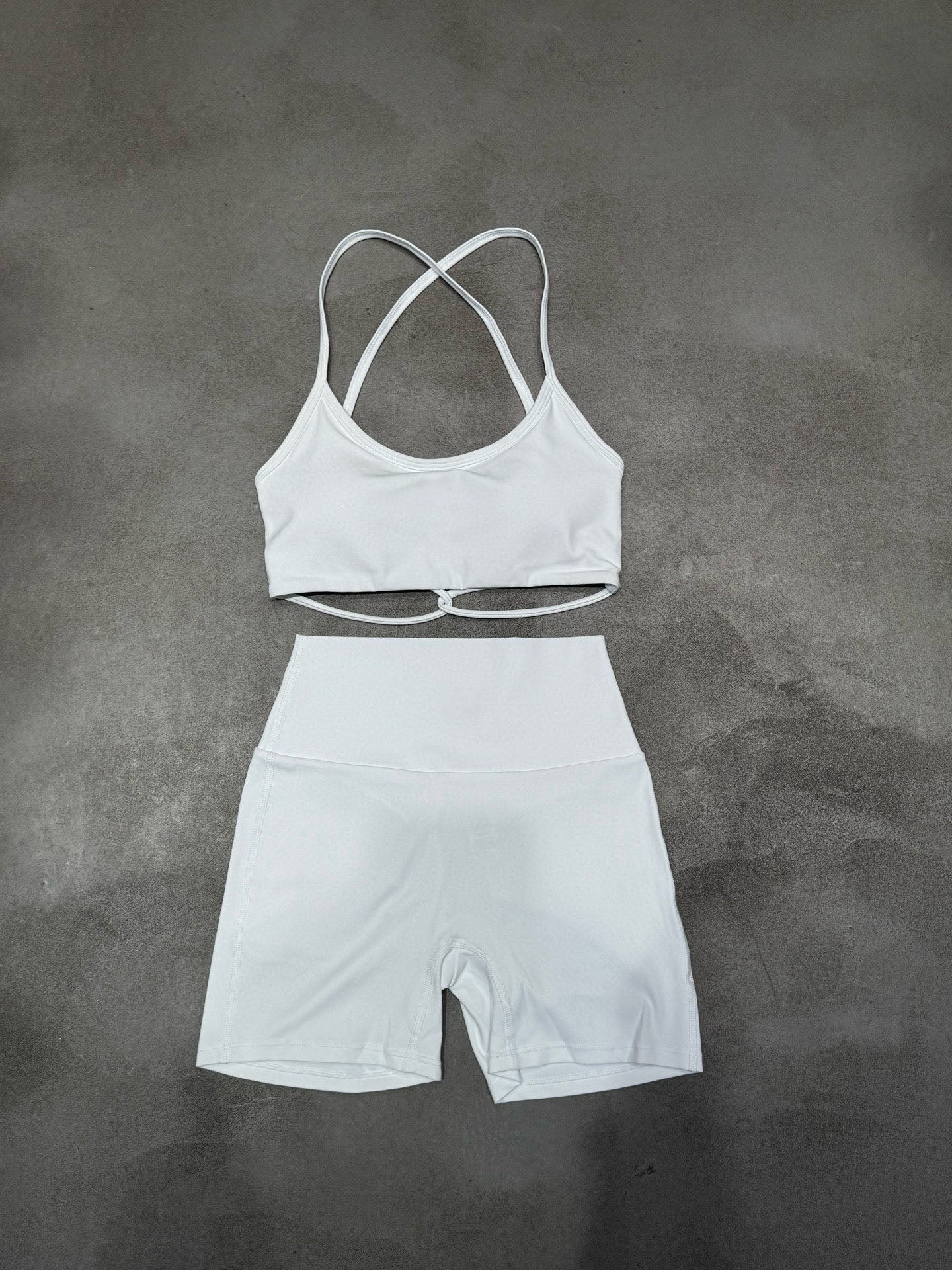 Women's New Yoga Suit Sports Fitness Cross Belt Design Vest Shorts Suit