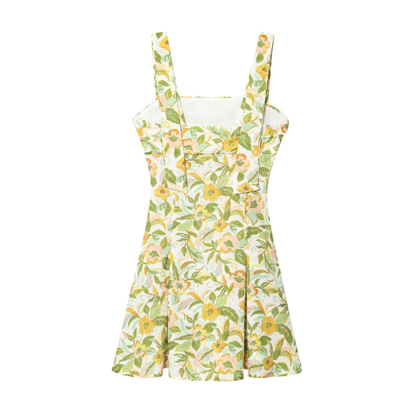 Women's Summer Fashion Printed Linen Blended Mini Dress