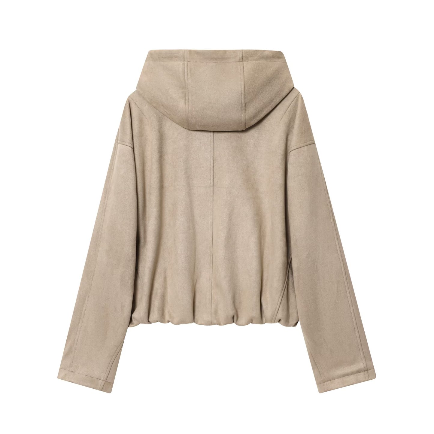 Women's new fashion suede texture effect hooded flying jacket Coat