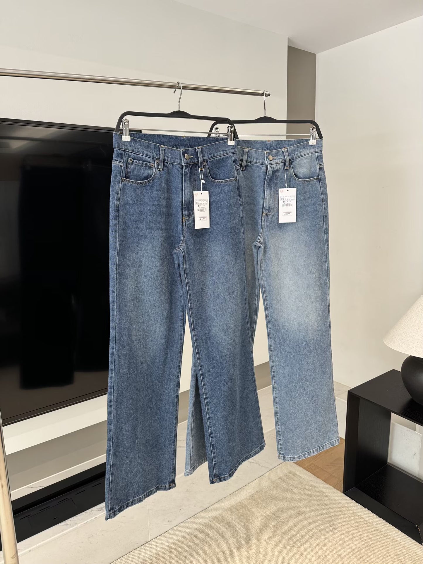 Women's chic fashion loose low waist casual wide leg jeans