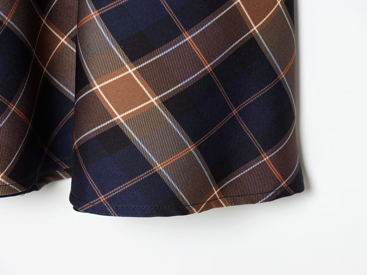 Women's casual cape style plaid MIDI skirt