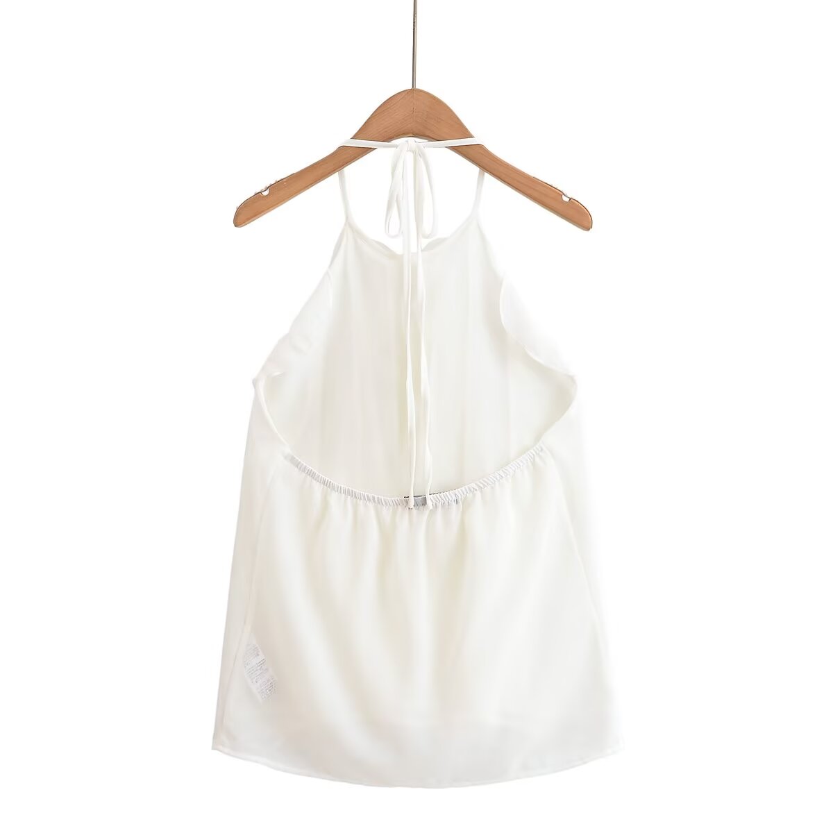 Women's summer fashion ruffle design sleeveless chiffon halter neck top