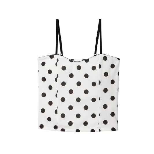Women's New Fashion polka dot printed tight corset style camisole top