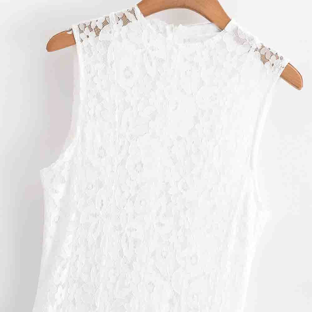 Women's 2025 New Fashion Lace Splicing Sleeveless Midi Dress