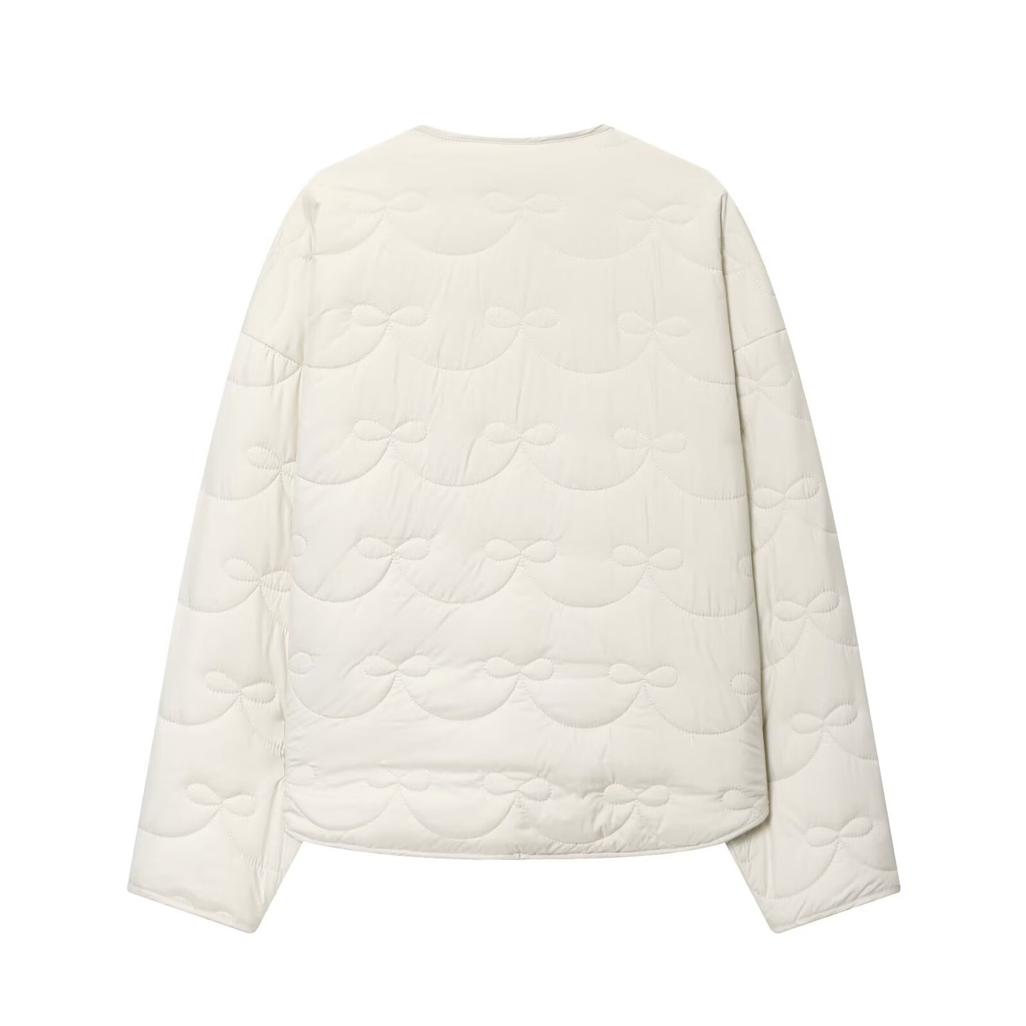 Women's 2025 new fashion bow decoration warm quilted Coat