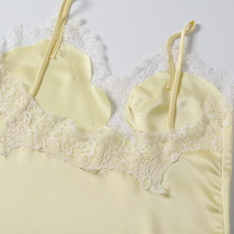 Women's asymmetrical lace V-neck suspender top