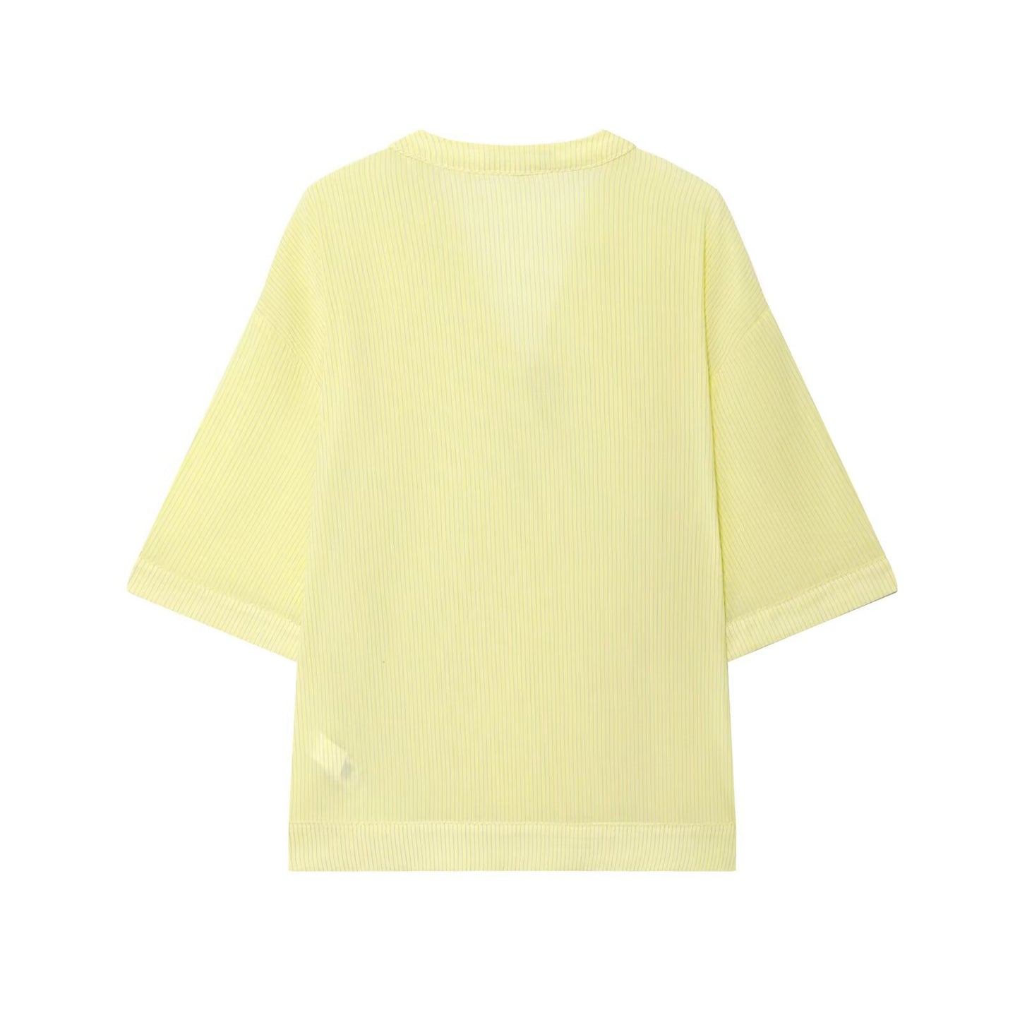 Women's new fashion short sleeved V-neck lace up striped top