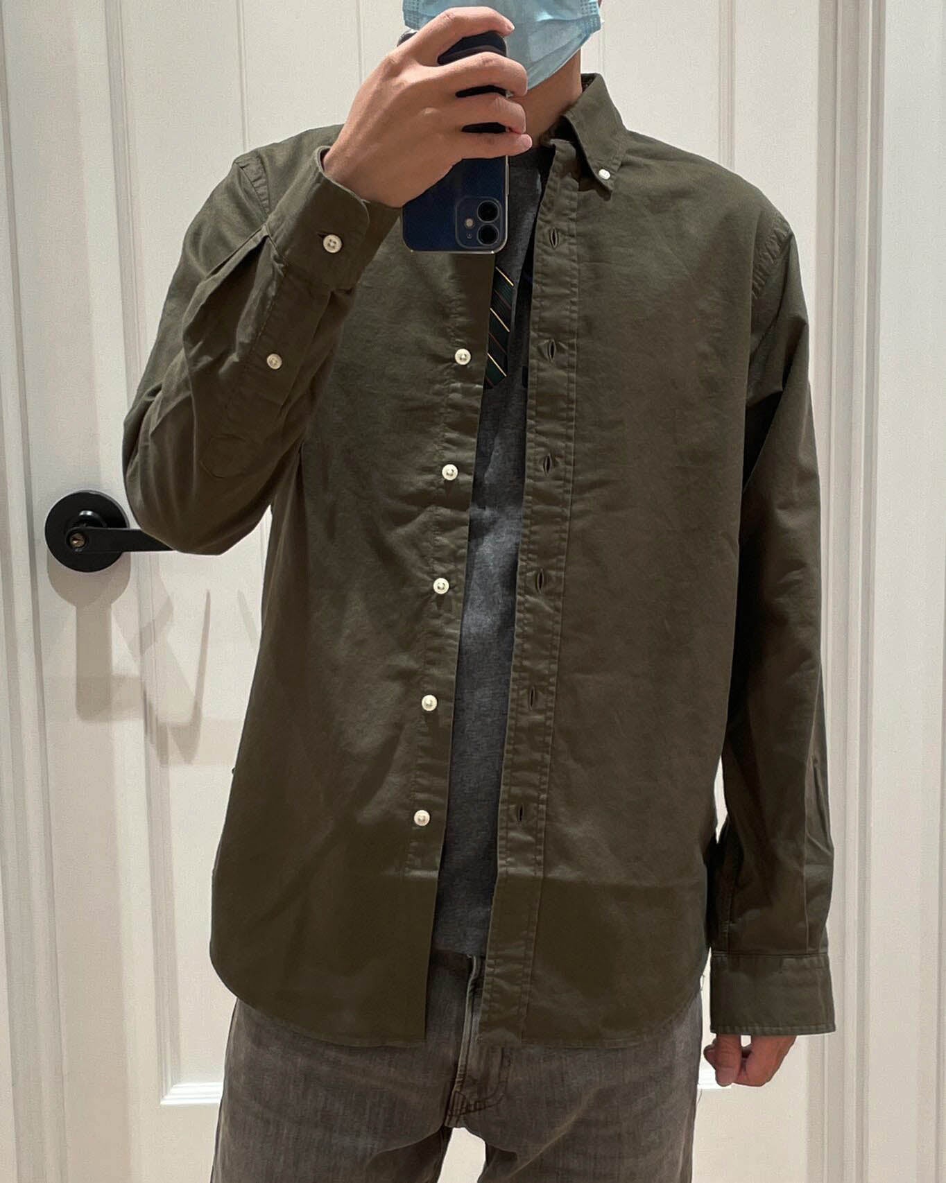 Men and women with the same new casual Joker cotton embroidered couple long sleeve shirt.