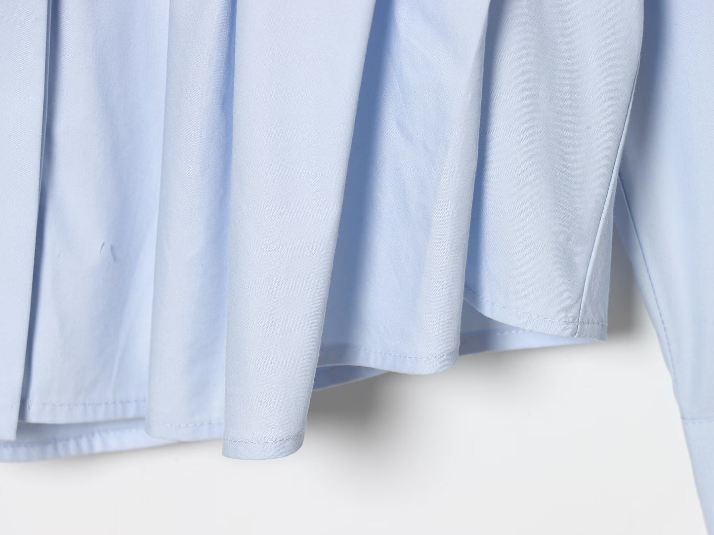 Women's pleated decorative casual poplin shirt