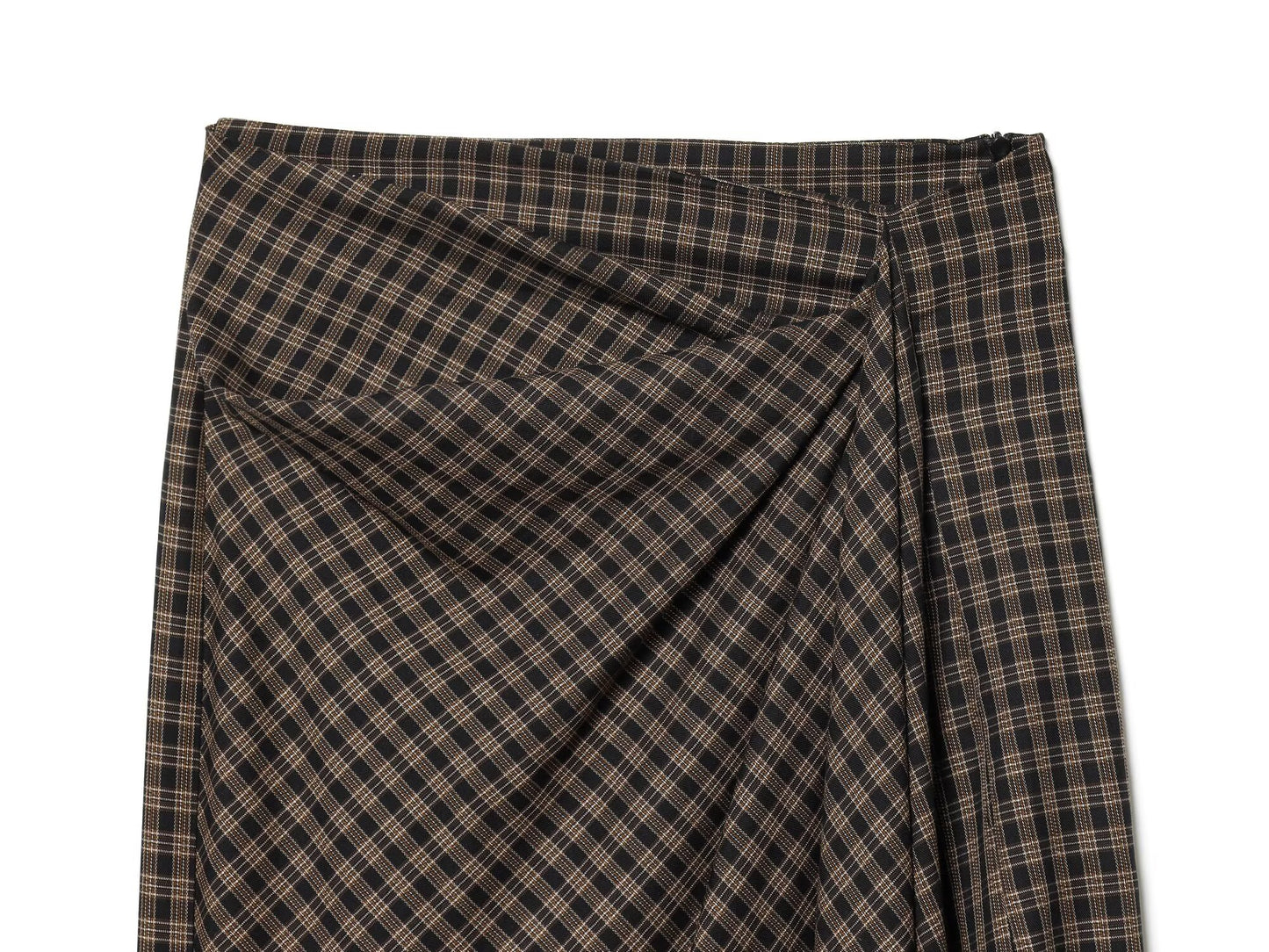 Women's pleated decorative plaid MIDI skirt