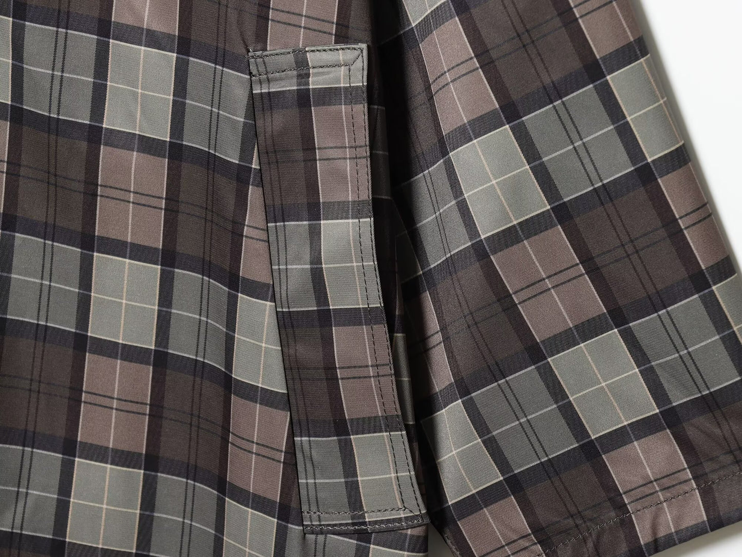 Women's loose standing collar plaid Windbreaker coat