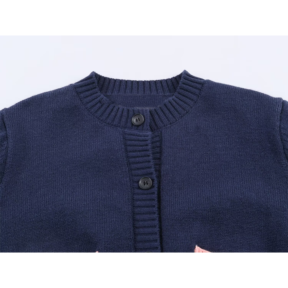 Women's O Neck short spliced knitted Coat