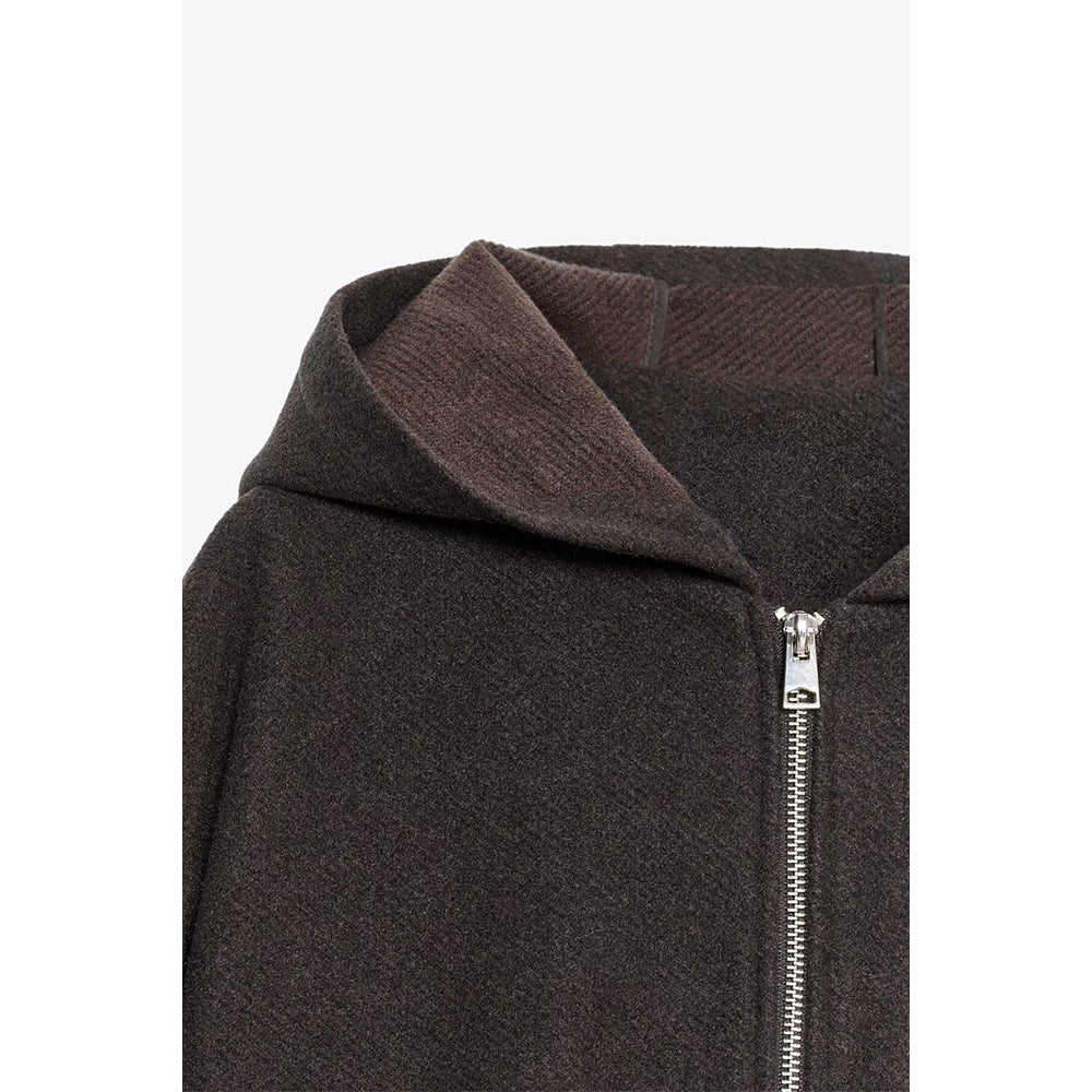 Women's new fashion elastic hem casual hooded jacket Coat