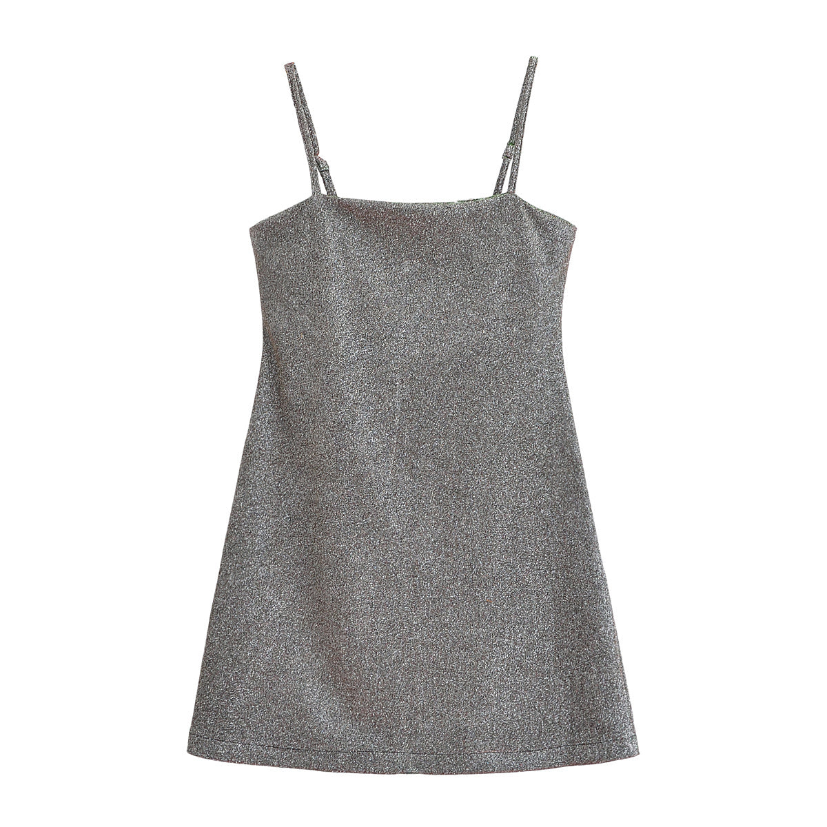 Women's new fashion tight backless shiny suspender mini dress