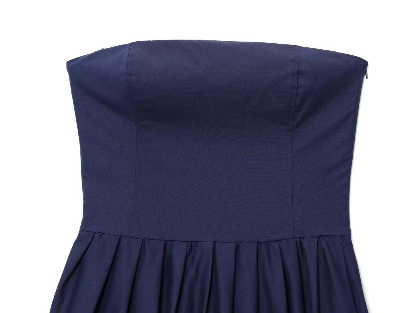 Women's 2025 new fashion sleeveless poplin strapless MIDI dress