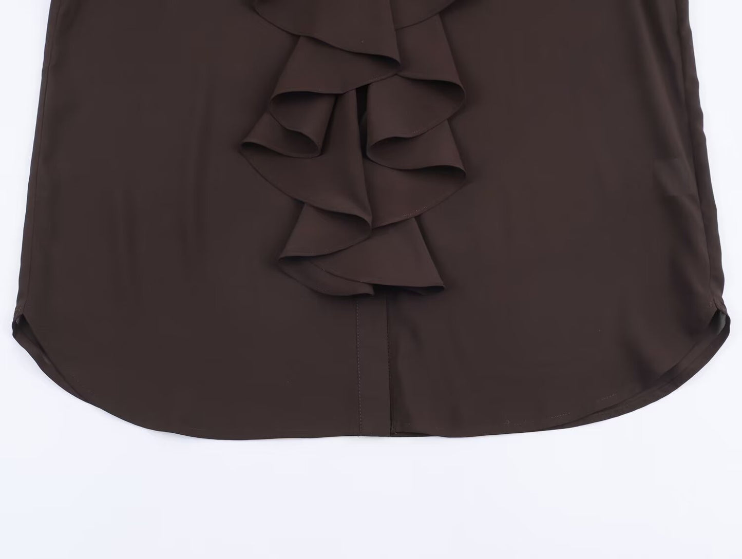 Women's loose draped ruffled long sleeved shirt